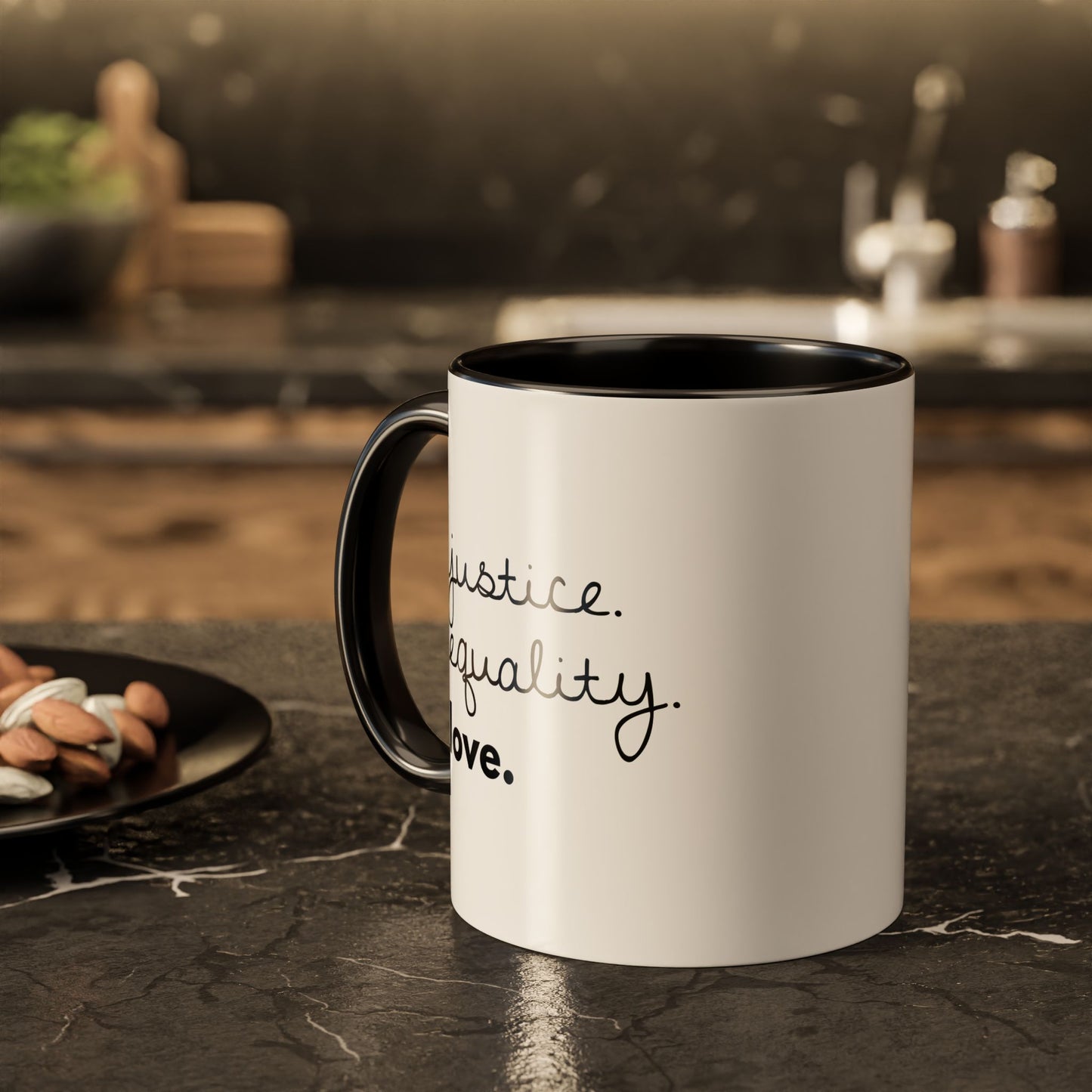 Justice. Equality. Love. — Coffee Mug