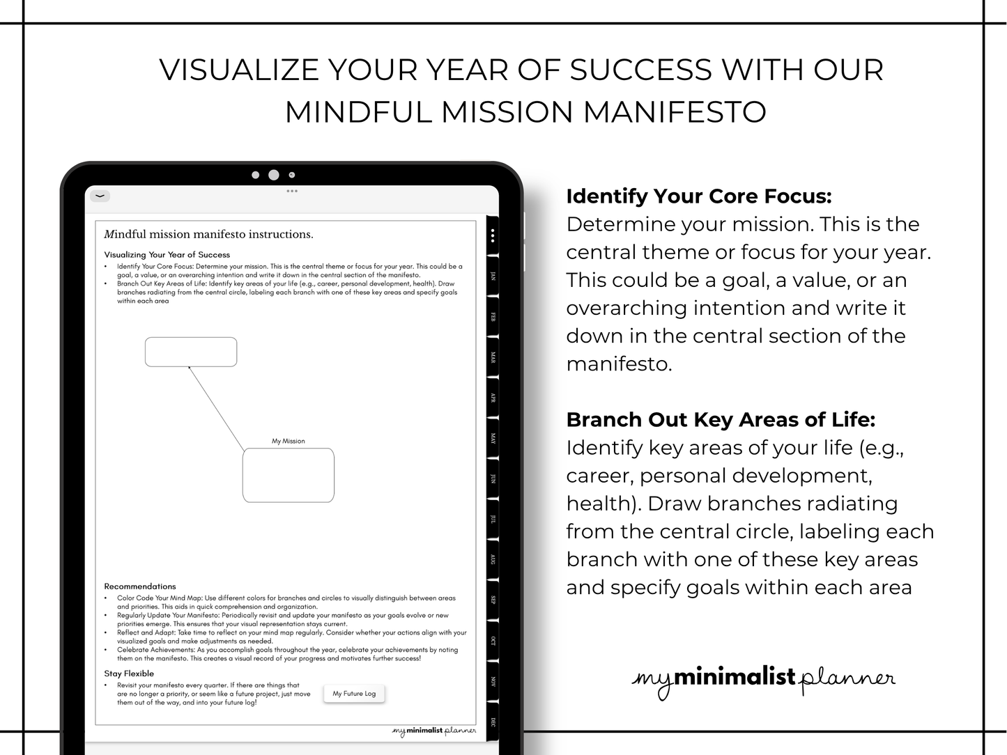 2025 - 2026 Minimalist Mid Year Digital iPad Planner, Sync with Apple + Google Calendar, Monthly Weekly Daily Pages, Sticker Book