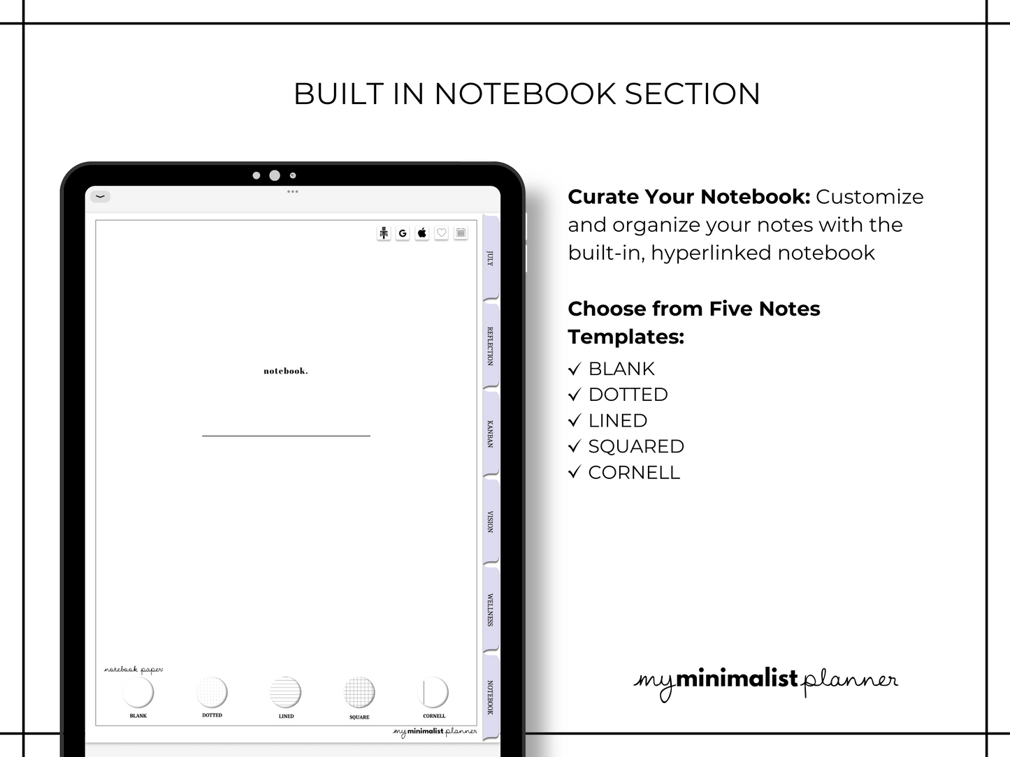 August 2025 - Monthly Minimalist Digital Planner