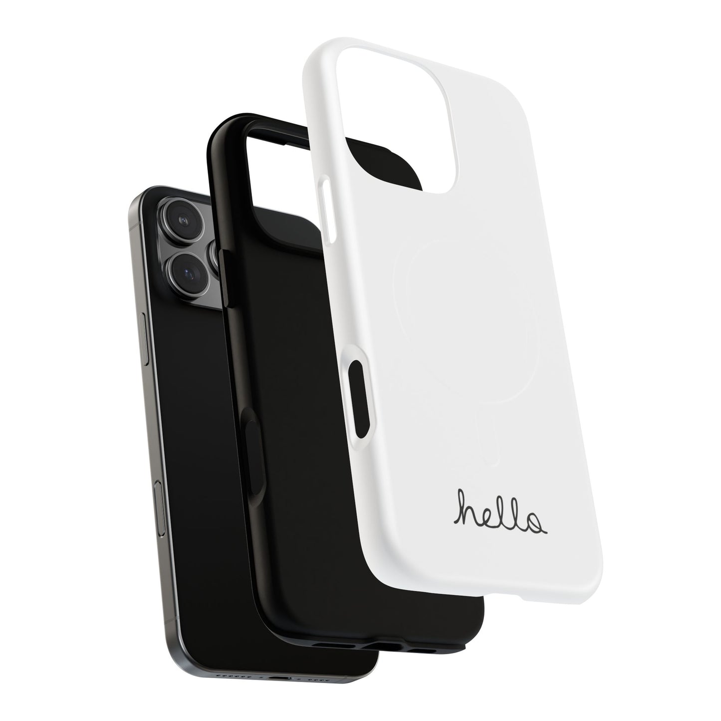 Minimalist iPhone Magnetic Case "Hello"