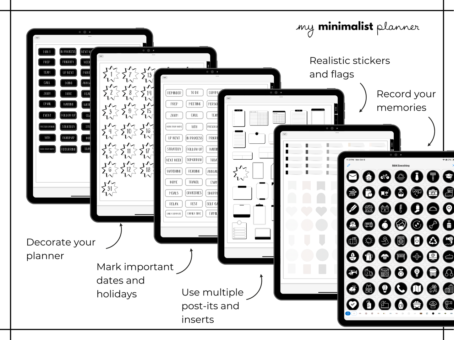 Everything Sticker Set "Black and White Collection"