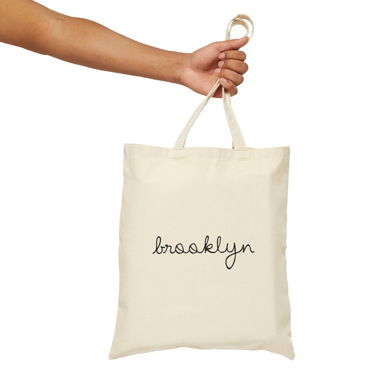 Minimalist Brooklyn CanvasTote Bag, Black & White City-Inspired Reusable Shopping