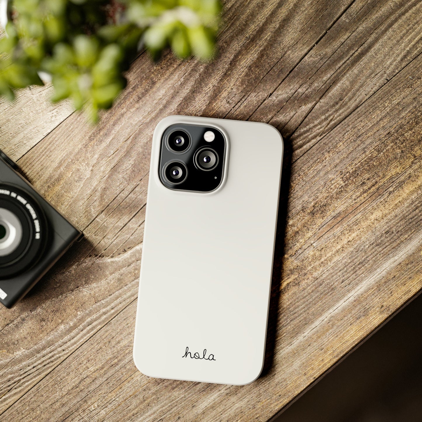 Minimalist iPhone Hola Case White iPhone 14, 13, 12, 11, X (Pro, Slim, Mini, MAX and Plus)