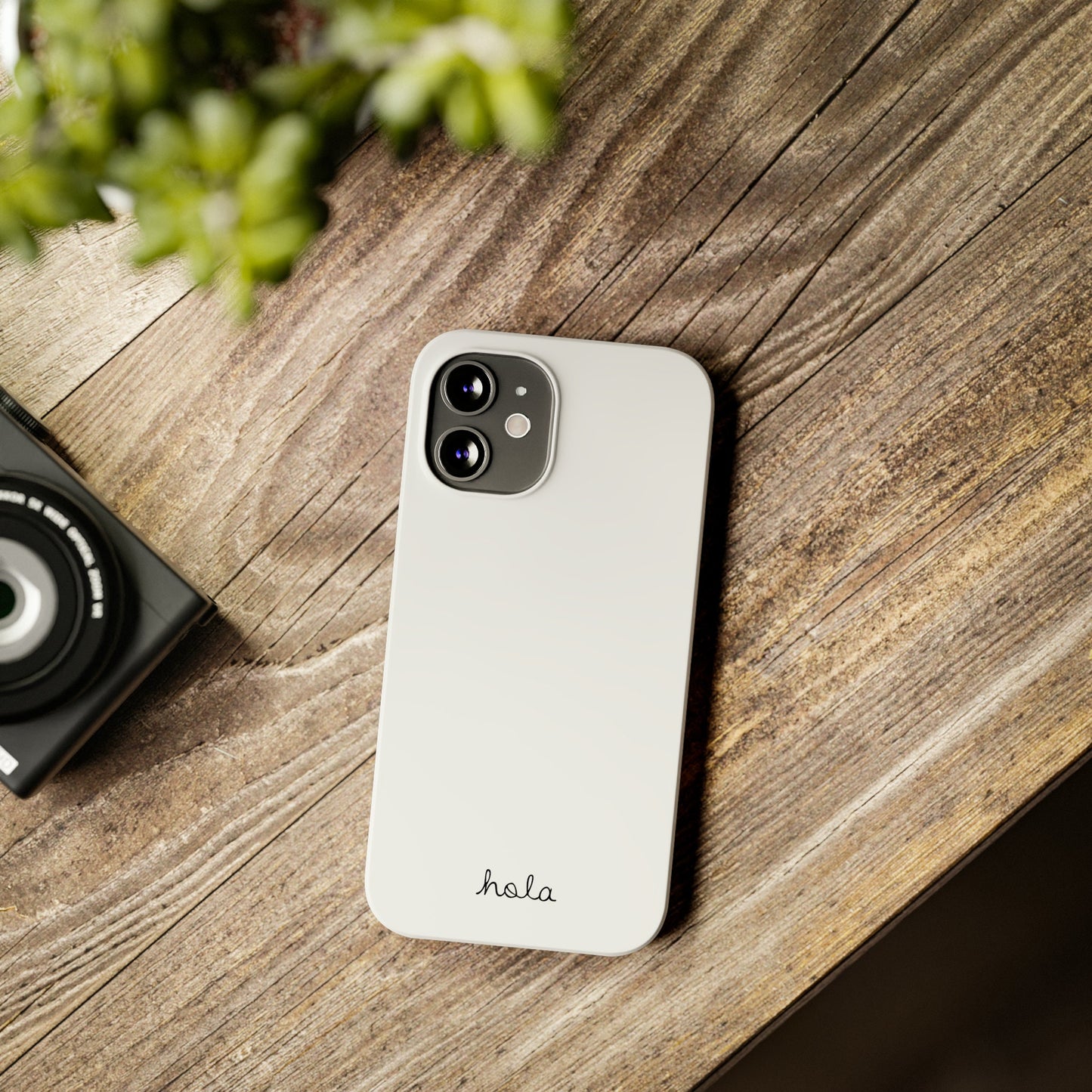 Minimalist iPhone Hola Case White iPhone 14, 13, 12, 11, X (Pro, Slim, Mini, MAX and Plus)
