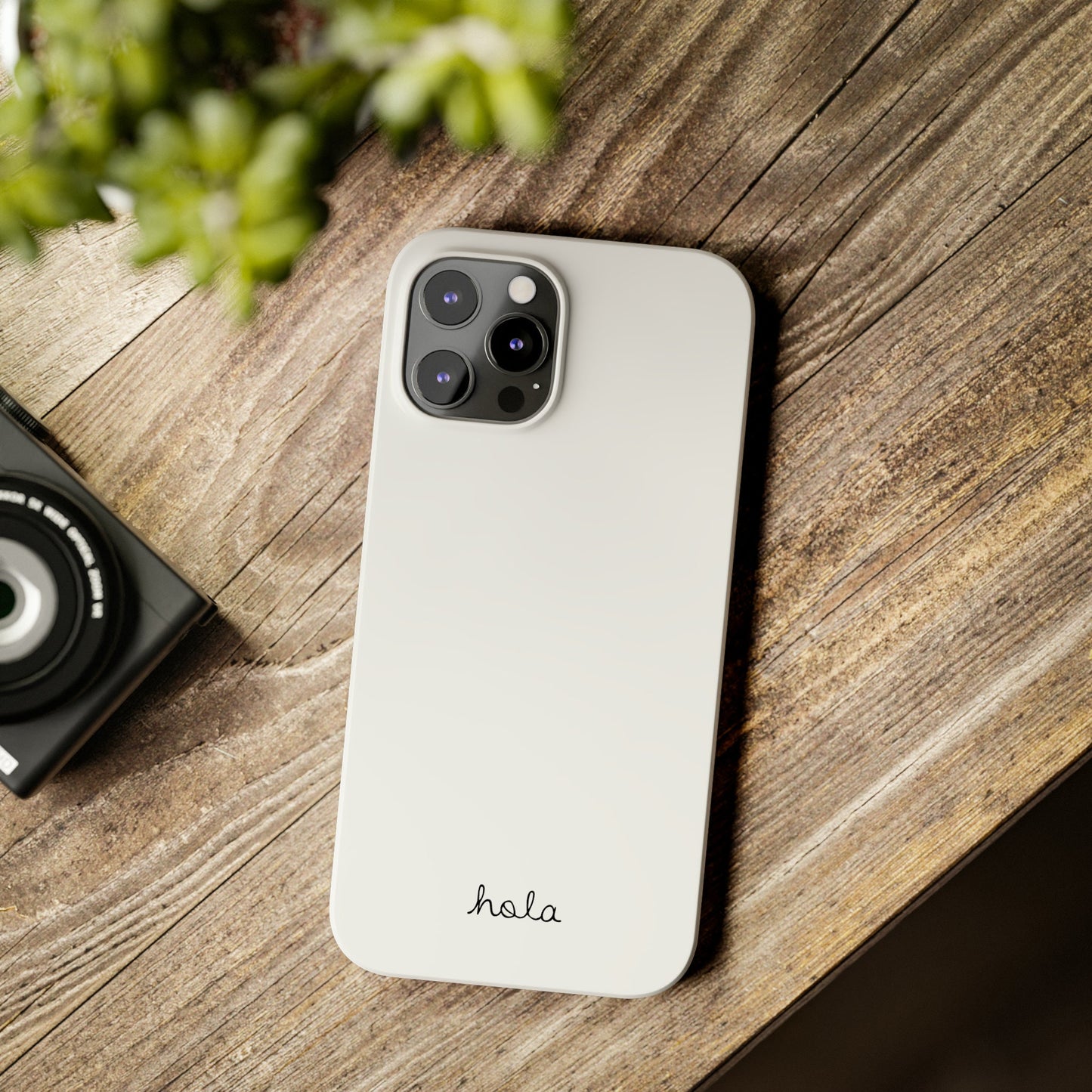 Minimalist iPhone Hola Case White iPhone 14, 13, 12, 11, X (Pro, Slim, Mini, MAX and Plus)