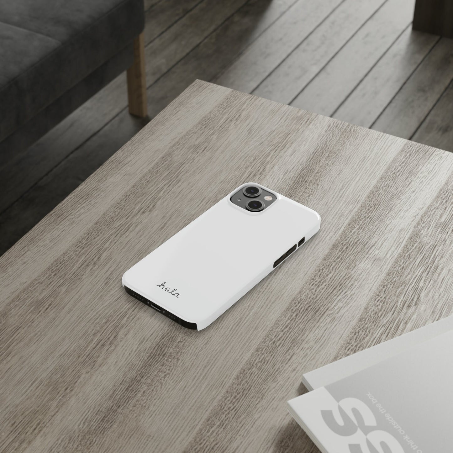 Minimalist iPhone Hola Case White iPhone 14, 13, 12, 11, X (Pro, Slim, Mini, MAX and Plus)