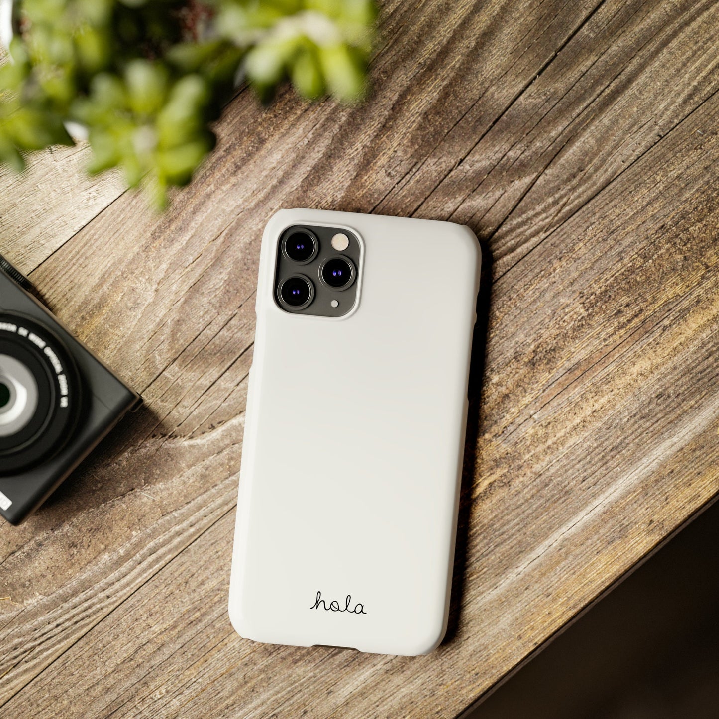 Minimalist iPhone Hola Case White iPhone 14, 13, 12, 11, X (Pro, Slim, Mini, MAX and Plus)