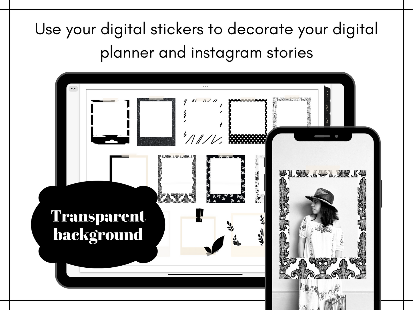 Minimalist Polaroids Sticker Set