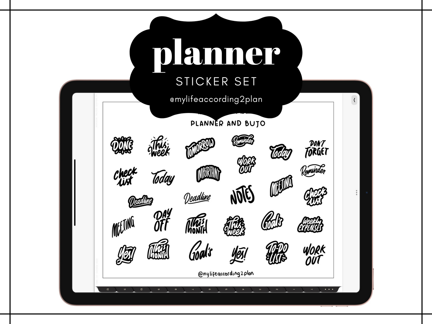 Minimalist Everyday Stickers, Planning and Bujo Labels Sticker Set, Digital Planner Stickers, GoodNotes 5 Elements, Precropped