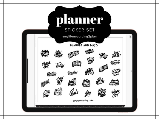 Minimalist Everyday Stickers, Planning and Bujo Labels Sticker Set, Digital Planner Stickers, GoodNotes 5 Elements, Precropped