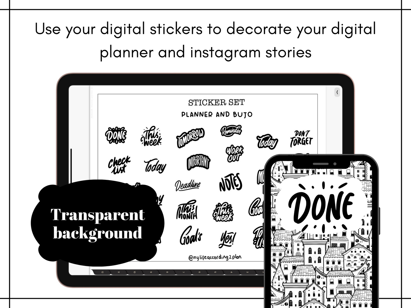 Minimalist Everyday Stickers, Planning and Bujo Labels Sticker Set, Digital Planner Stickers, GoodNotes 5 Elements, Precropped
