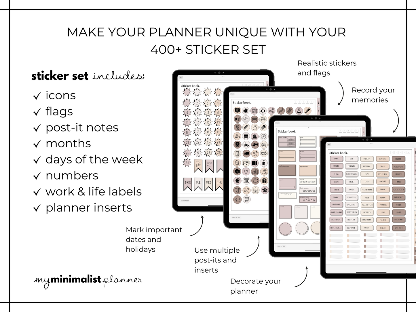 2025 - 2026 Minimalist Mid Year Digital Planner - Boho