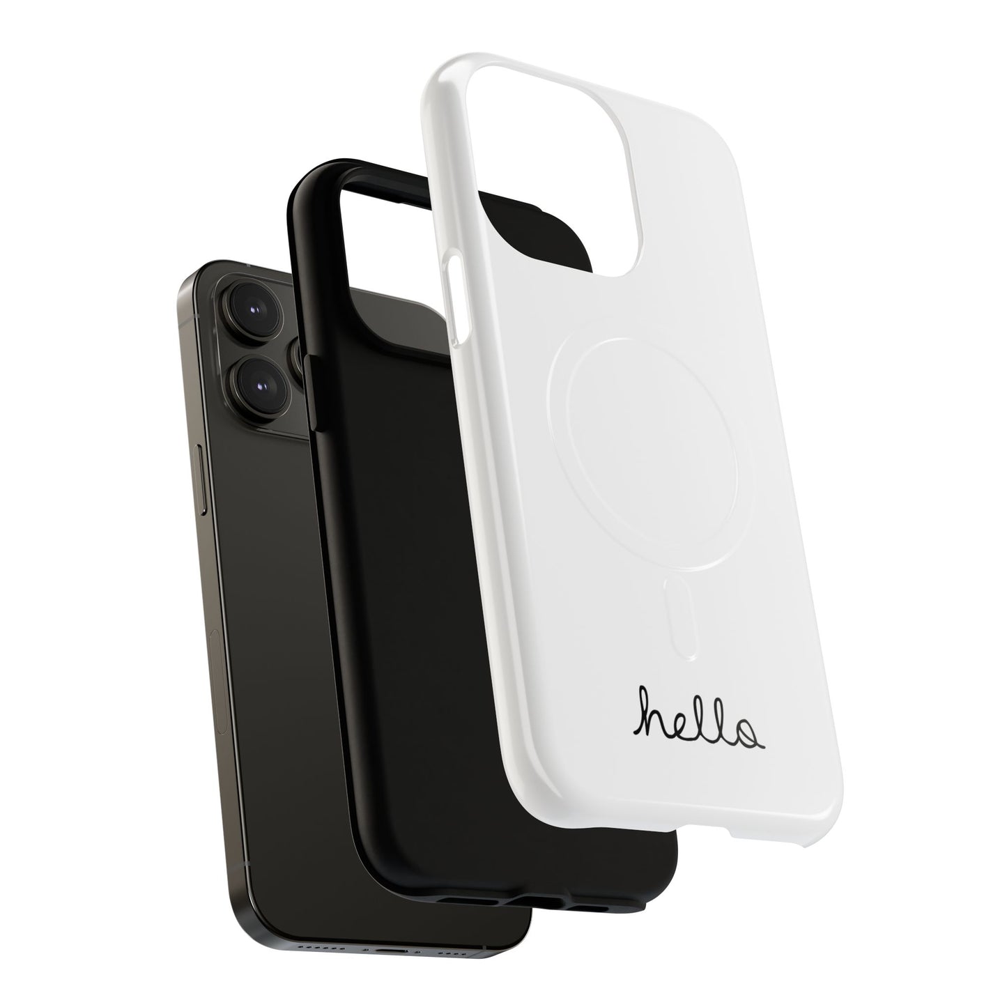 Minimalist iPhone Magnetic Case "Hello"