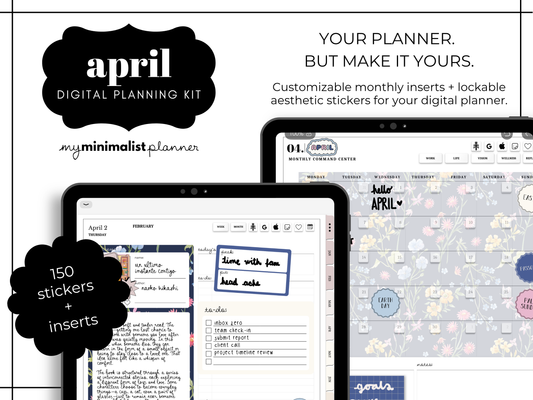 April Digital Planner Template Kit