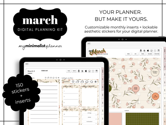 March Digital Planner Template Kit
