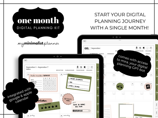 September 2025 - Monthly Minimalist Digital Planner