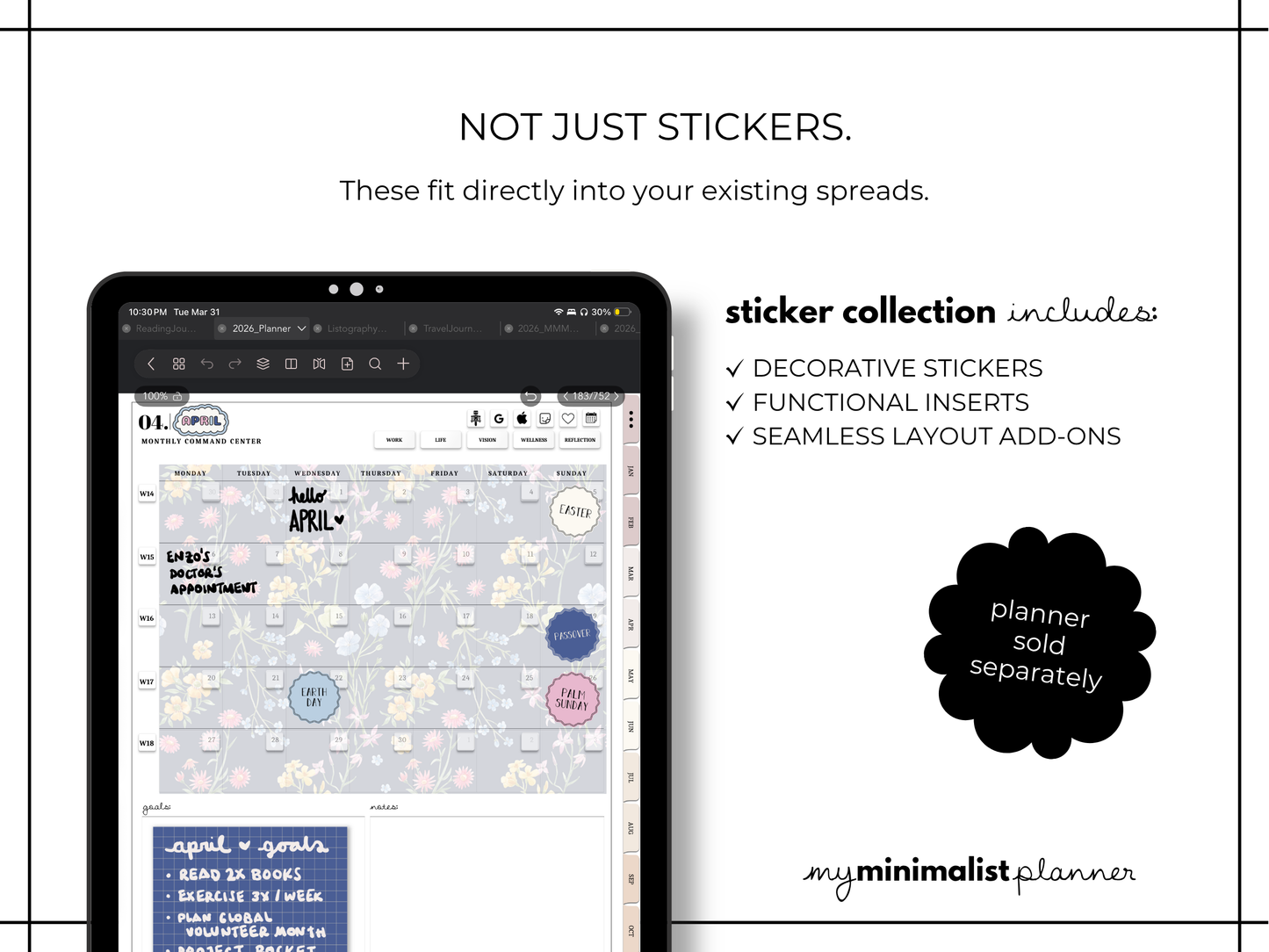 April Digital Planner Template Kit