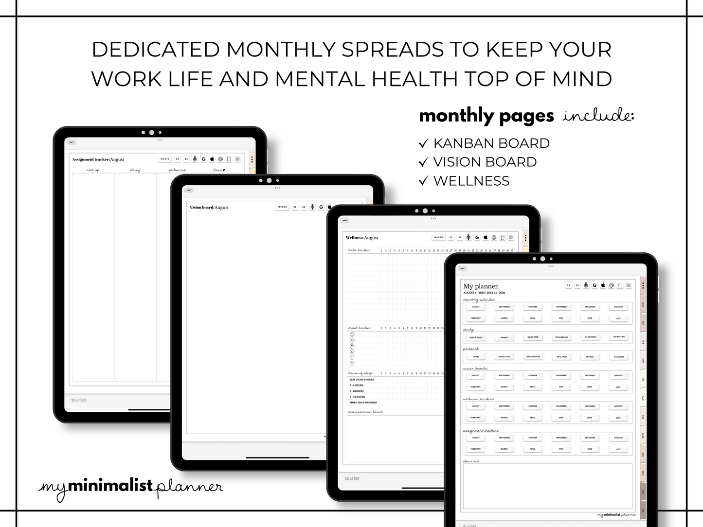 2025 - 2026 Minimalist Mid Year Digital Planner - Boho
