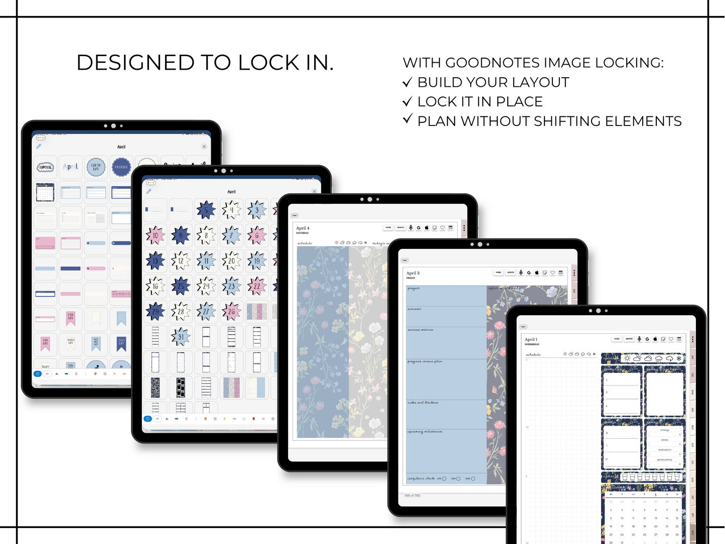 April Digital Planner Template Kit