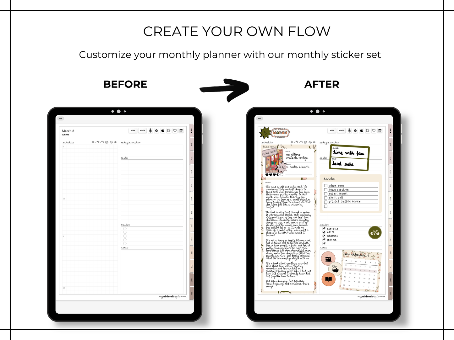 March Digital Planner Template Kit