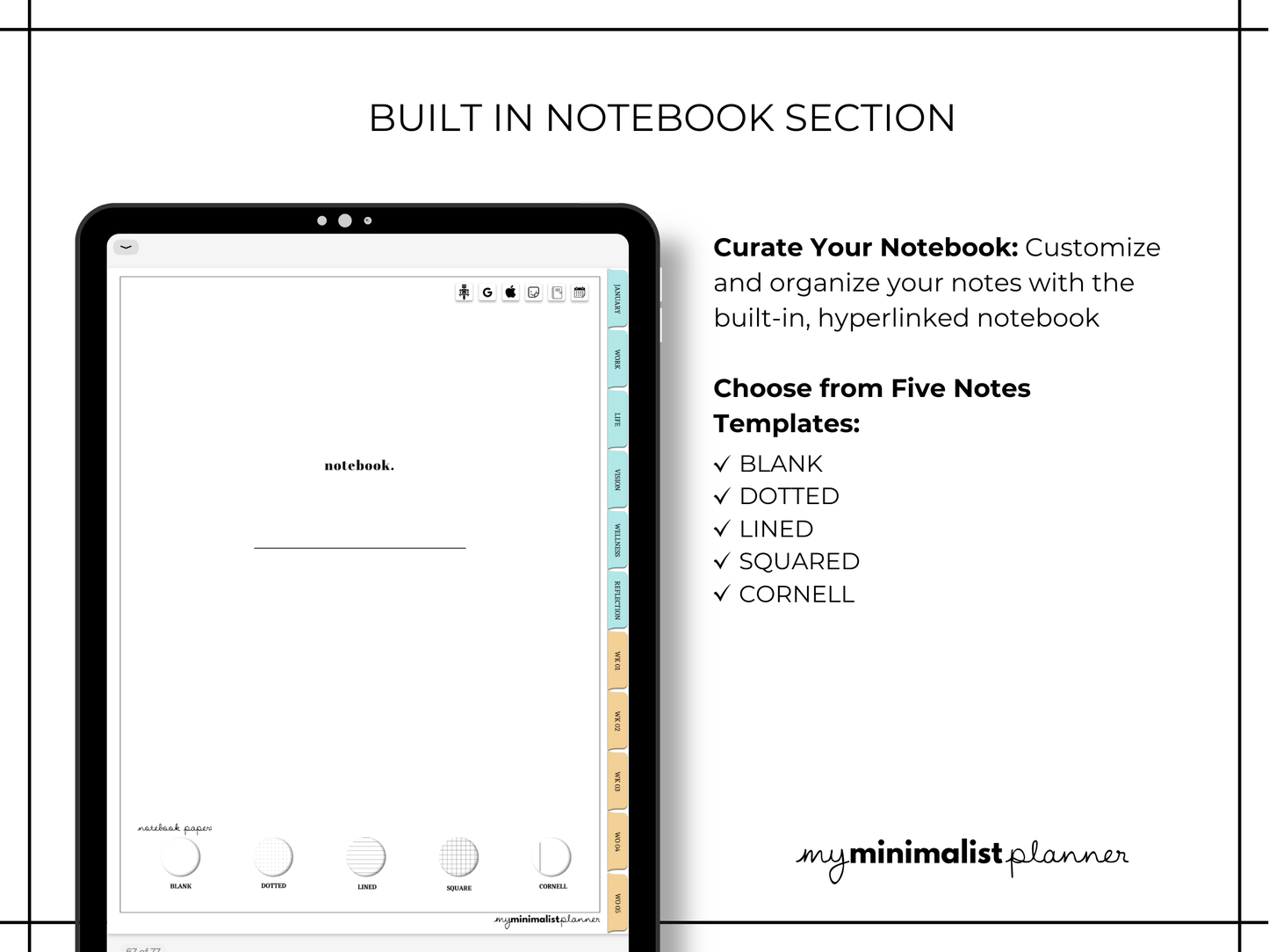 January 2026 - Monthly Minimalist Digital Planner