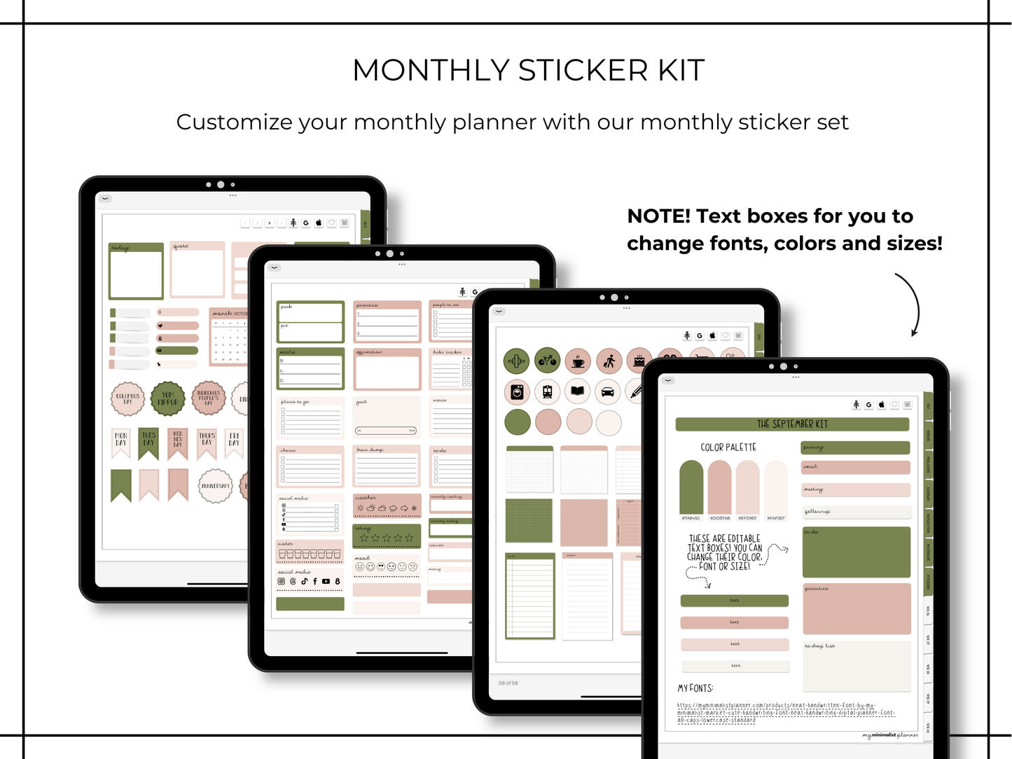 October 2025 - Monthly Minimalist Digital Planner
