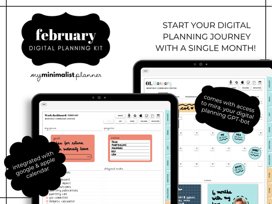 February 2026 - Monthly Minimalist Digital Planner