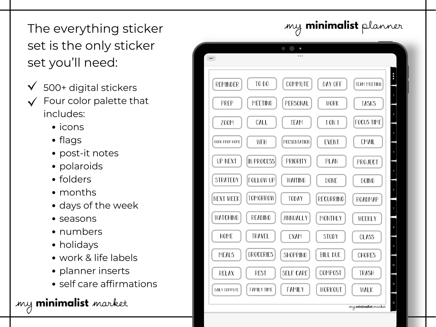 Everything Sticker Set "Black and White Collection"