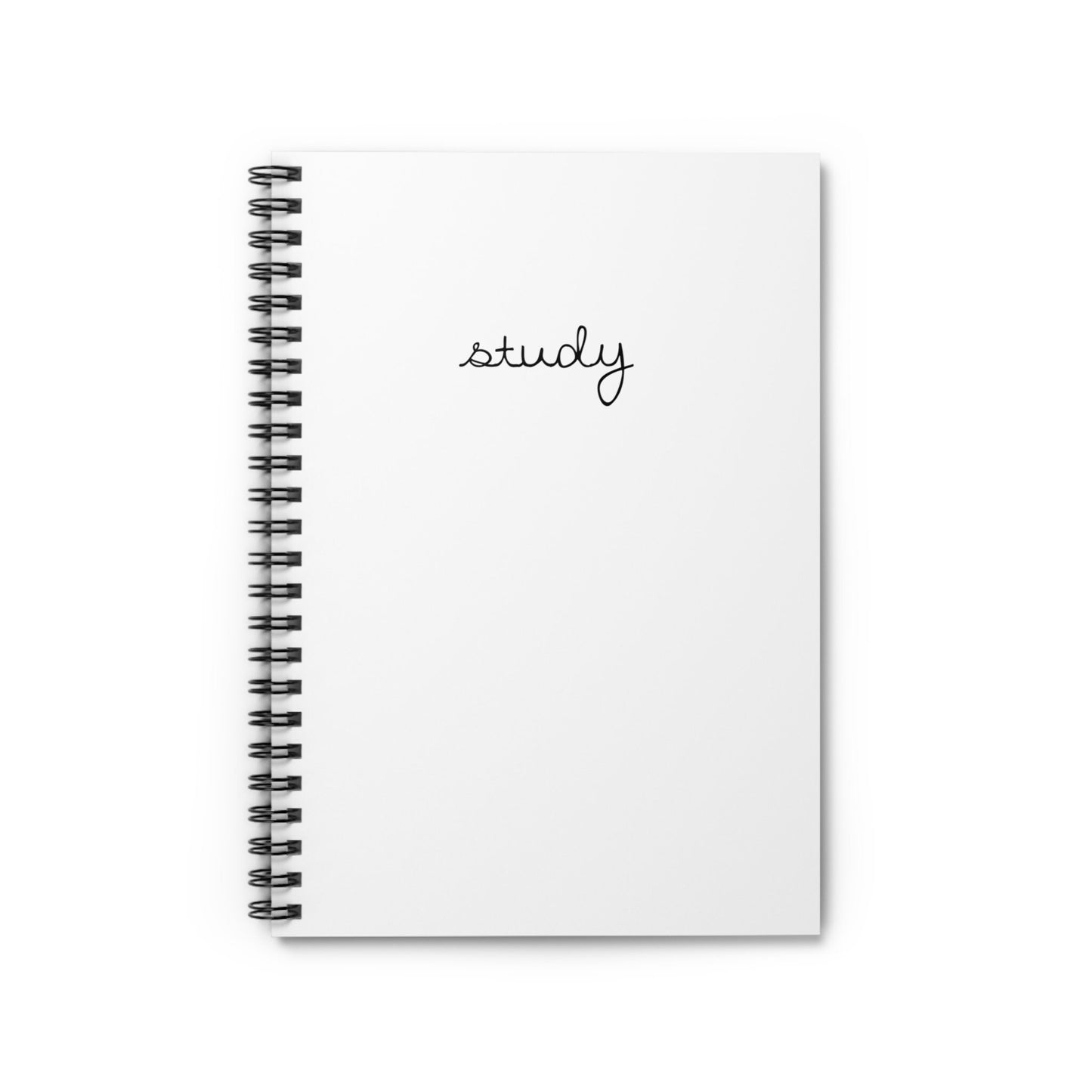 Minimalist Study Spiral Notebook, Black & White Notepad, Monochrome Jotter