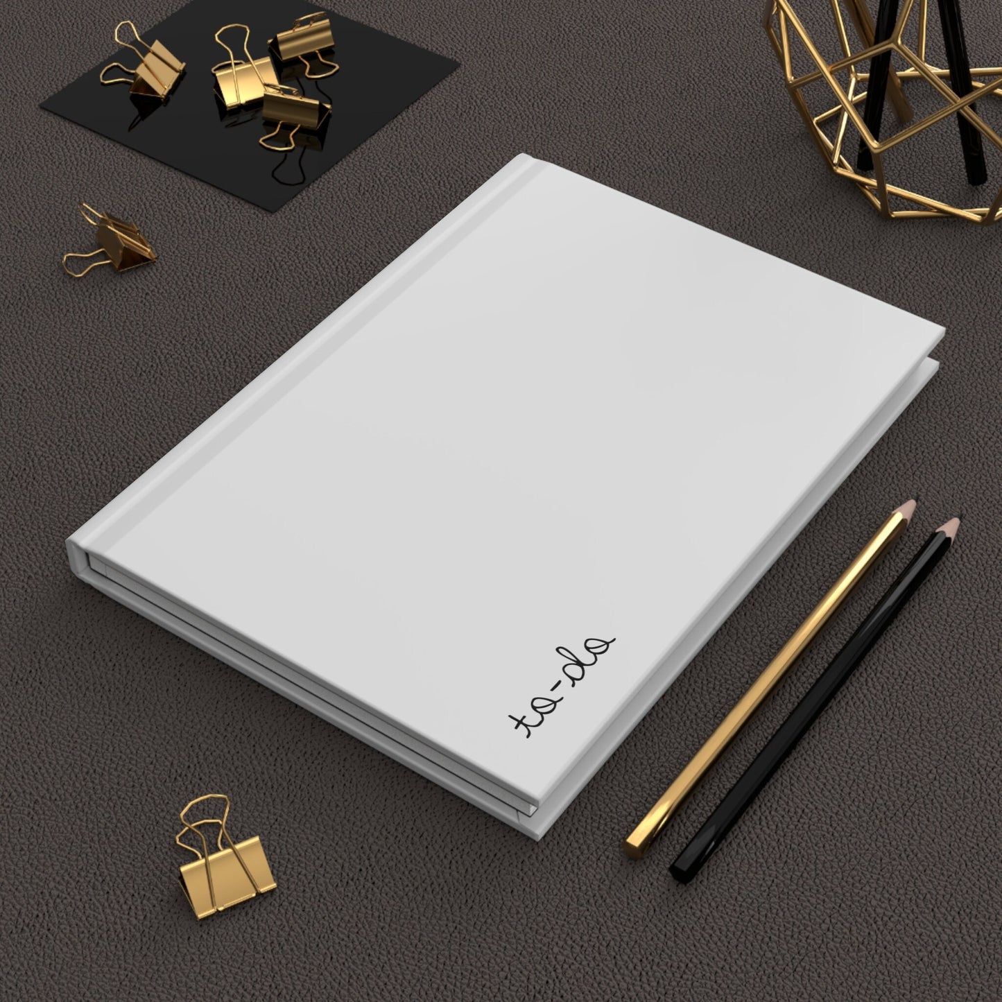 Minimalist To-do Hardcover Notebook, Black & White Office Journal, Professional Planner Matte