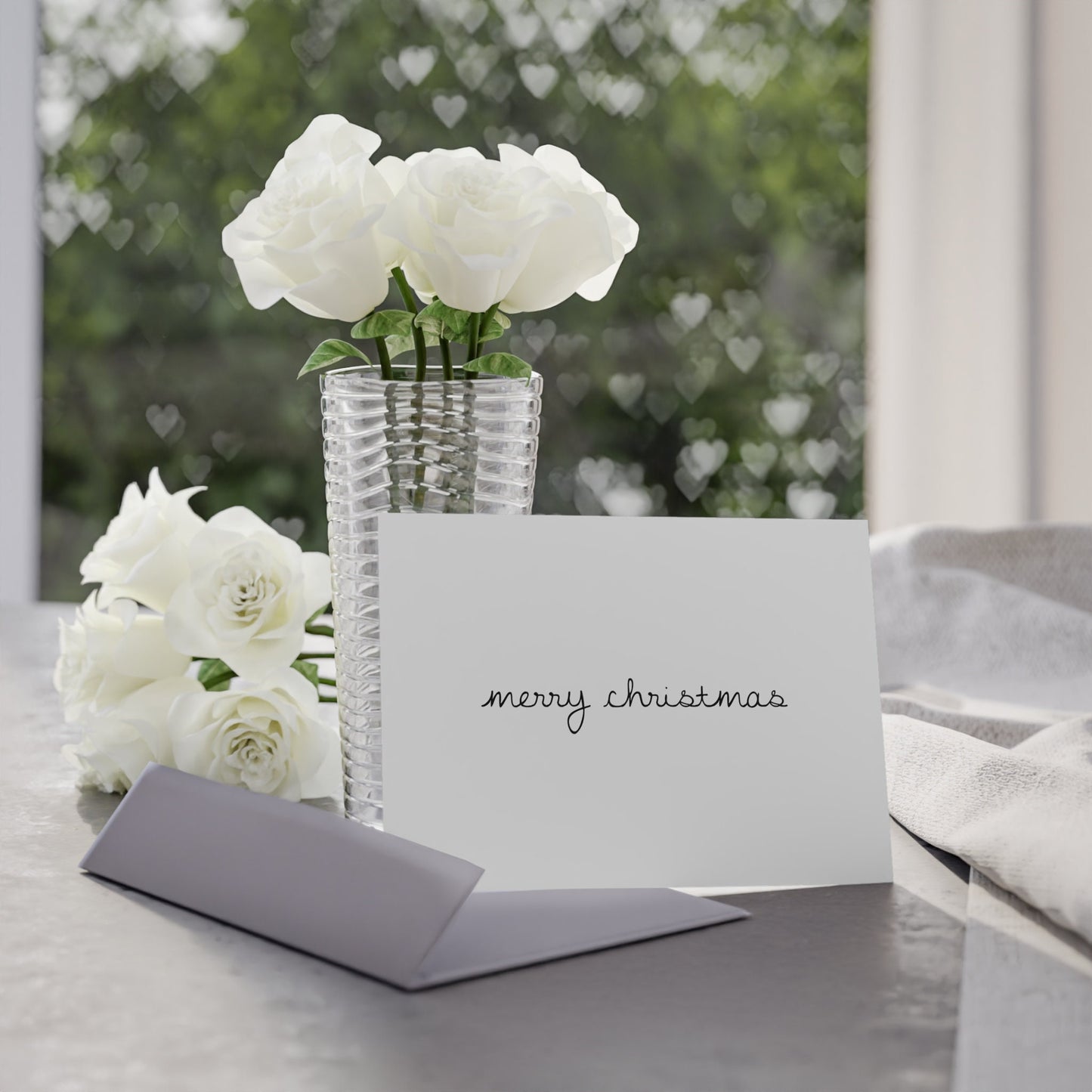 Minimalist Merry Christmas Cards, Black & White Notes, Elegant Message, Luxury Card