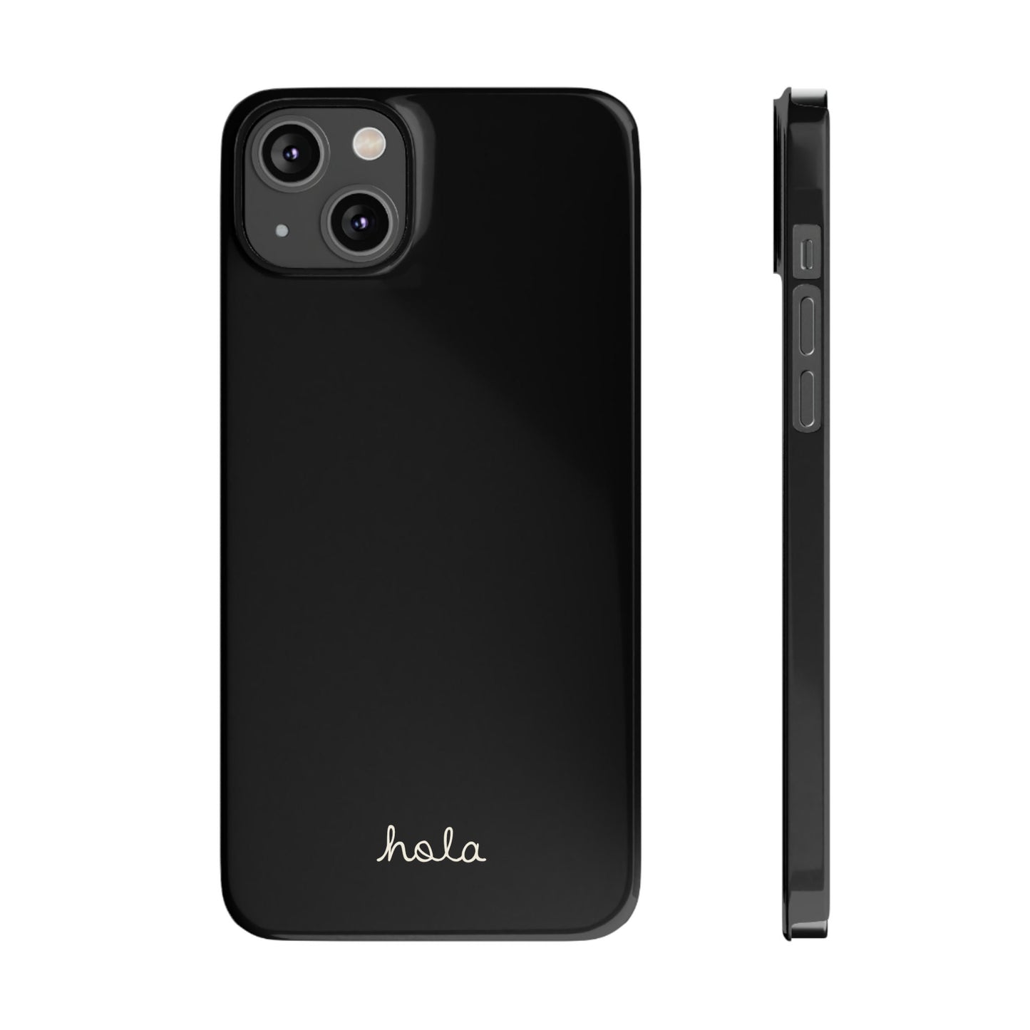 Minimalist iPhone Hola Case Black iPhone 14, 13, 12, 11 (Pro, Slim, Mini, MAX and Plus)