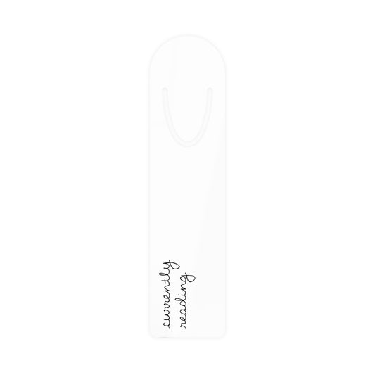 Minimalist Currently Reading Bookmark, White Luxury Metallic Page Markers