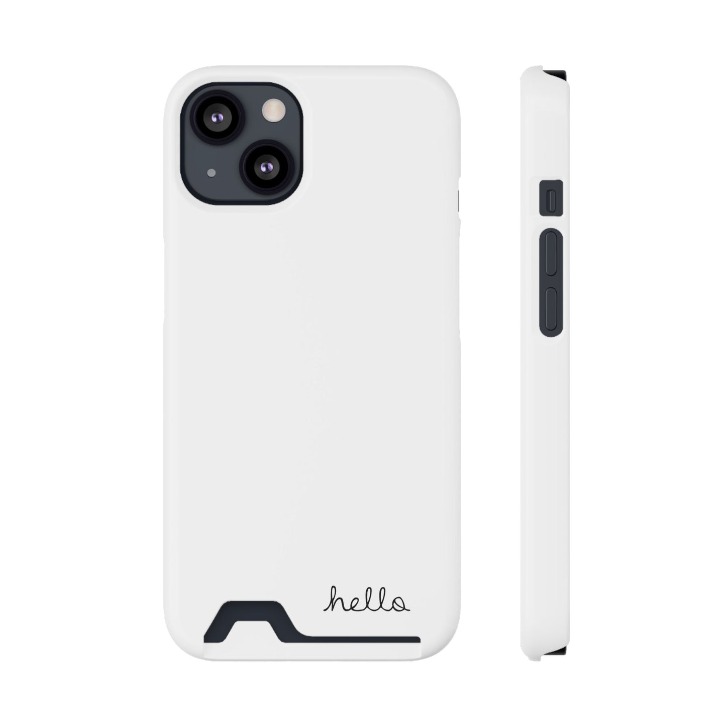 Minimalist iPhone Hello Case with Cardholder Black iPhone 12, 13 (Pro and Plus), Samsung Galaxy S21 S22 (Plus and Ultra)