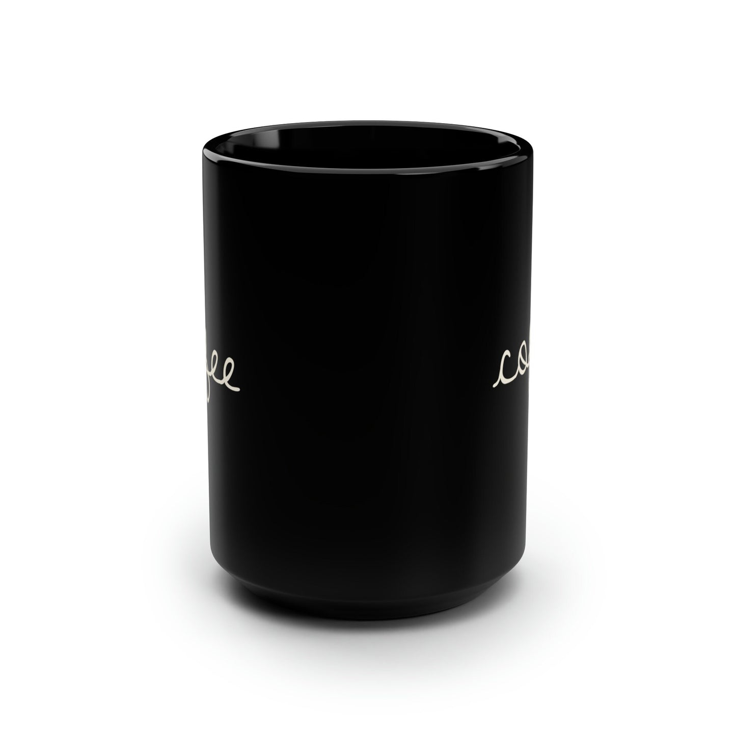 Minimalist Luxury Coffee Mug, Black & White Ceramic Tea Cup, Modern Monochrome Espresso, Black 15oz