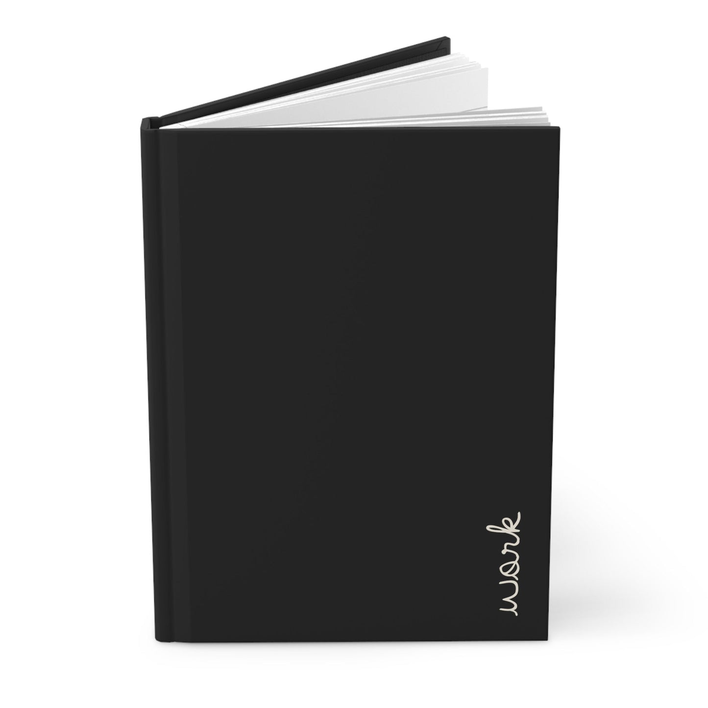 Minimalist "Work" Hardcover Notebook, Black & White Office Journal, Professional Planner Matte