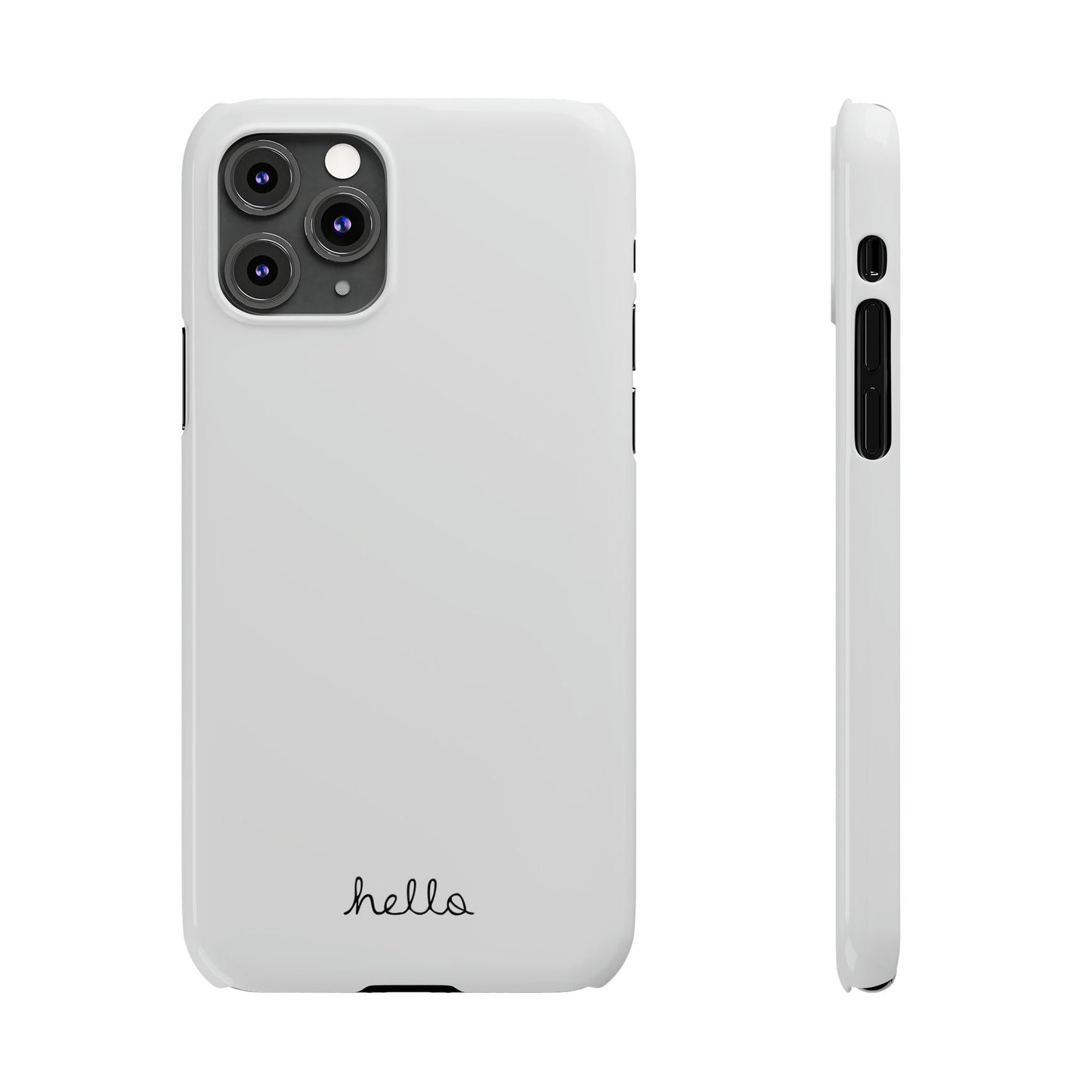 Minimalist iPhone Hello Case White iPhone 14, 13, 12, 11, X (Pro, Slim, Mini, MAX and Plus)