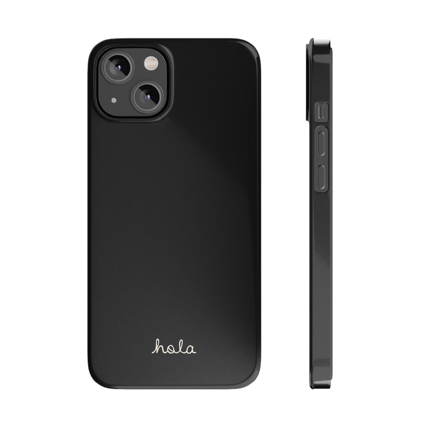 Minimalist iPhone Hola Case Black iPhone 14, 13, 12, 11 (Pro, Slim, Mini, MAX and Plus)