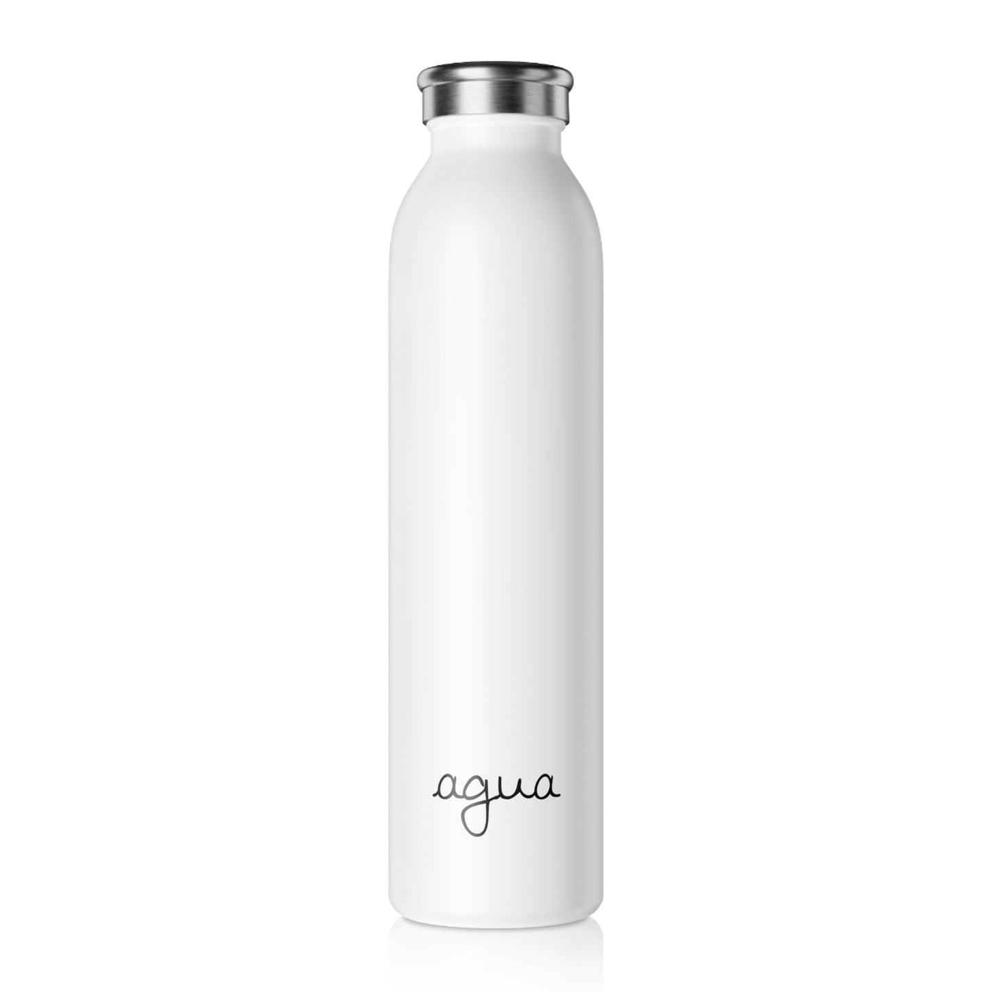 Minimalist Agua Water Reusable Bottle, Black & White Elegant Drinkware