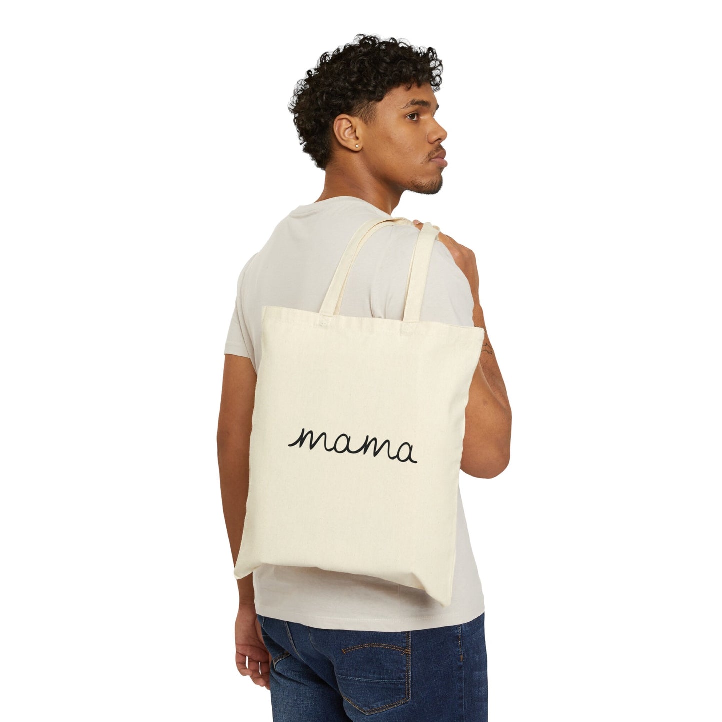 Minimalist Mama Cotton Tote Bag, Black & White City-Inspired Reusable Shopping