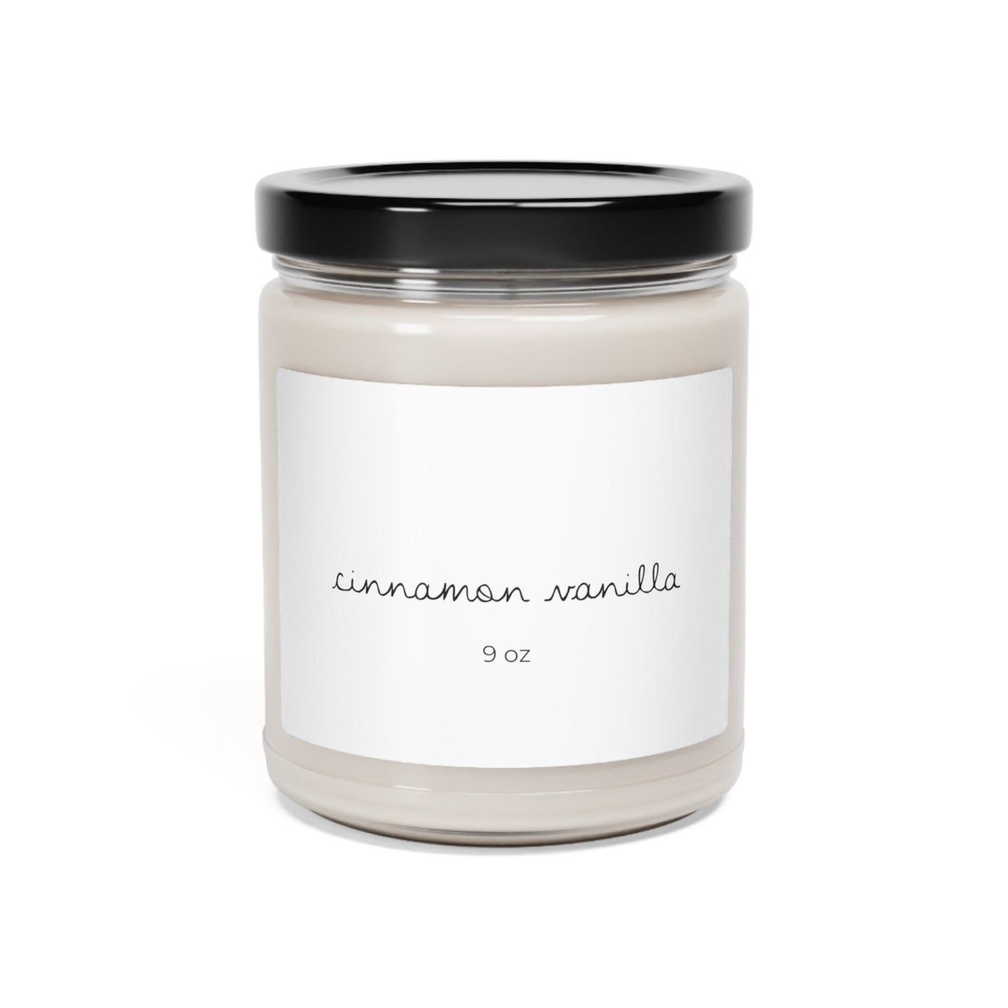 Minimalist Black & White Cinnamon Vanilla Scented Soy Candle, Monochrome Candle Set, 9oz