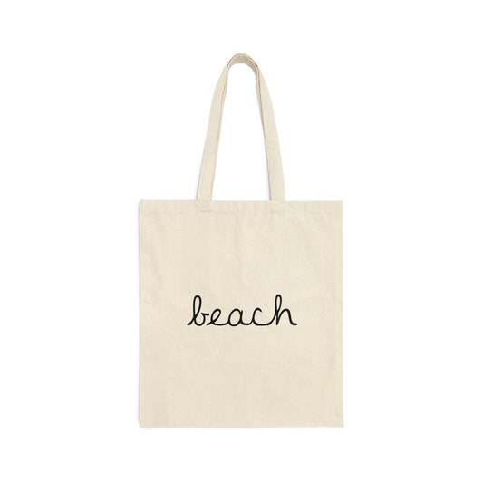 Minimalist Beach Cotton Tote Bag, Black & White City-Inspired Beach-Inspired Reusable Shopping Beach