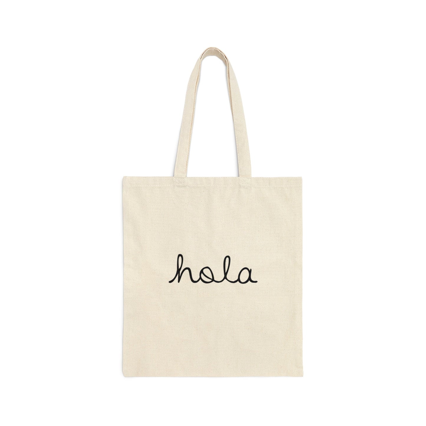 Minimalist Hola Cotton Tote Bag, Black & White City-Inspired Reusable Shopping Book Bag