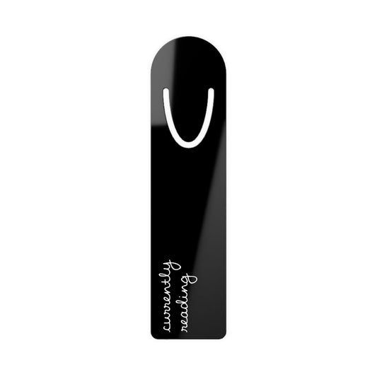 Minimalist Currently Reading Bookmark, Black Luxury Metallic Page Markers