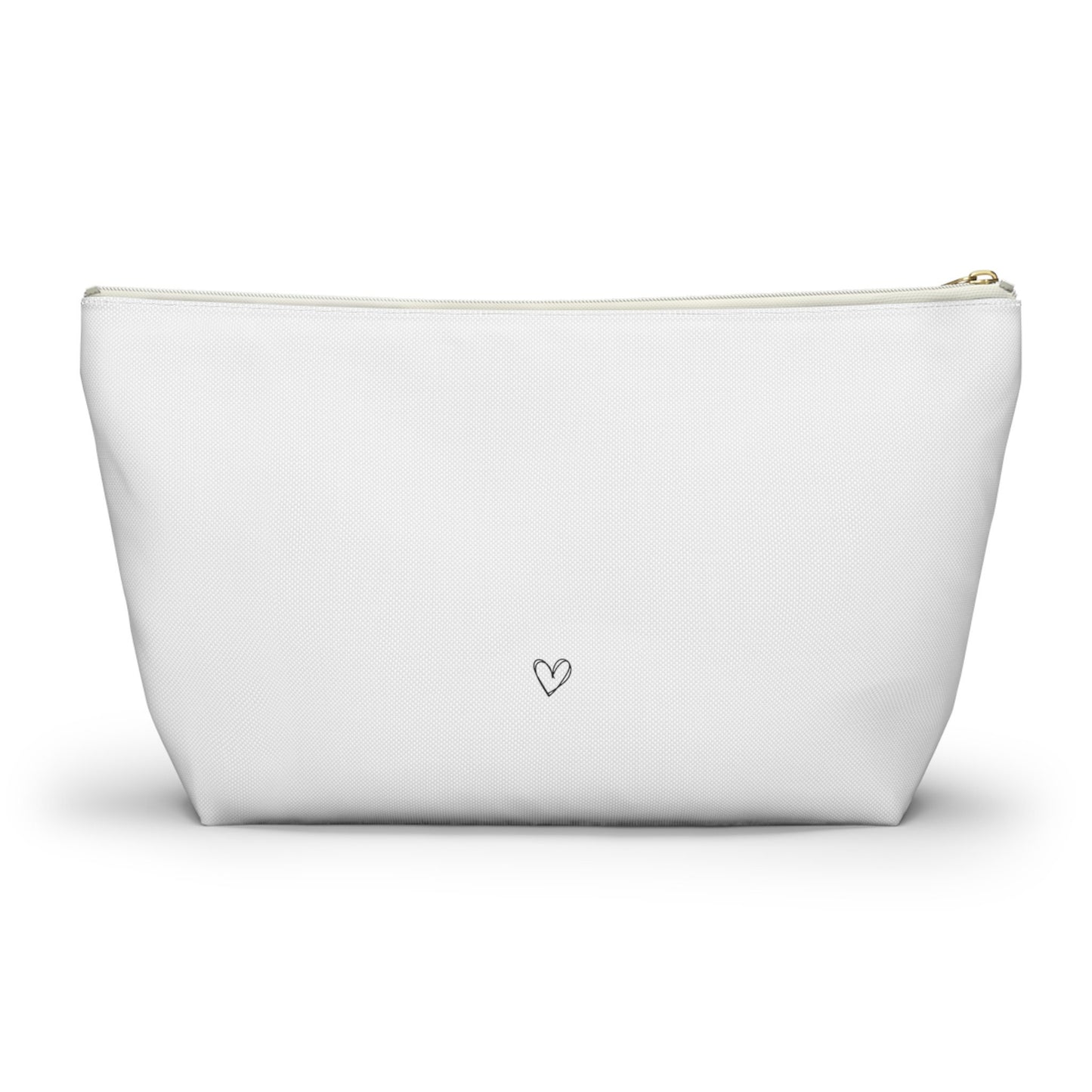 Minimalist Mis Cositas White Accessory Pouch | Black & White T-Bottom Bag