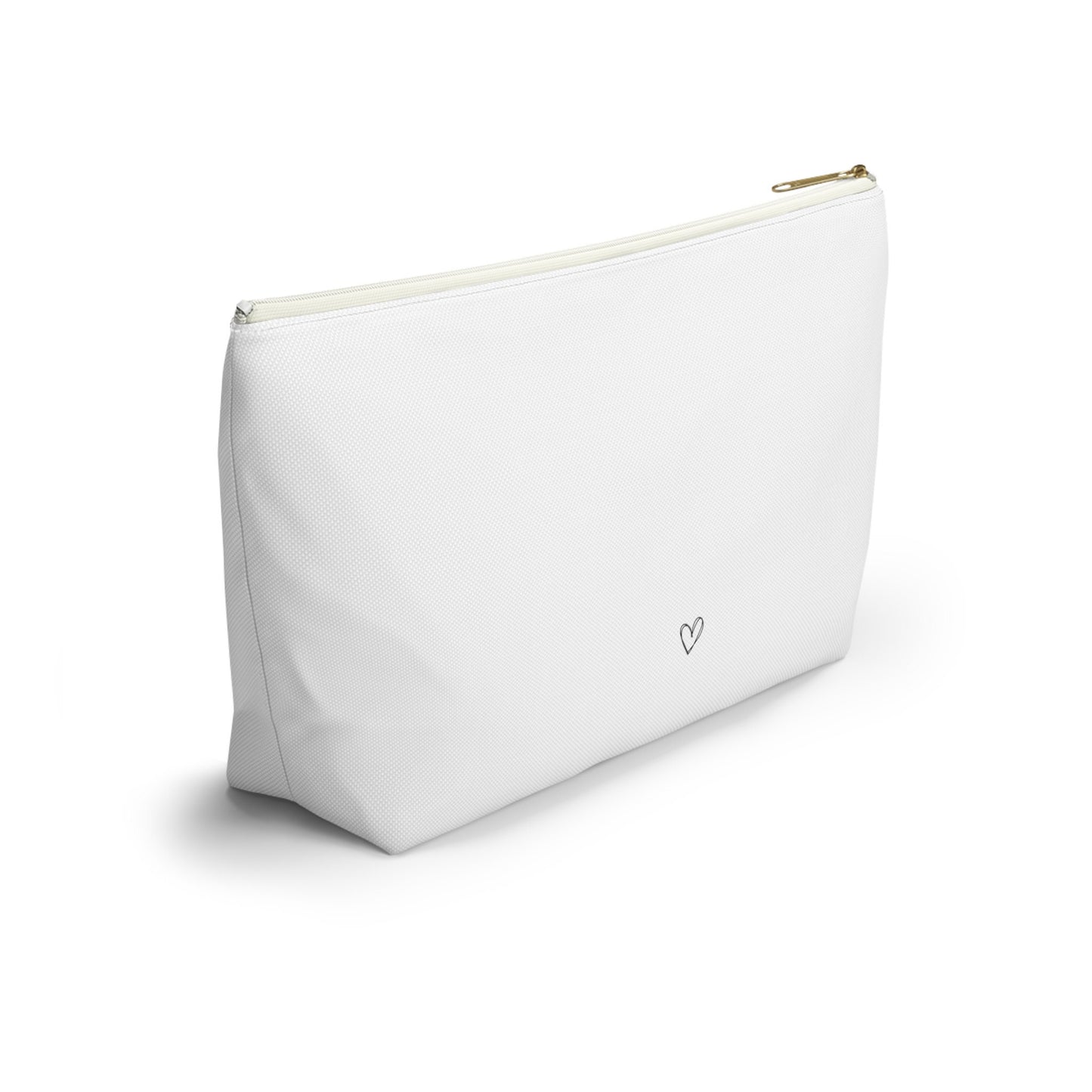 Minimalist Mis Cositas White Accessory Pouch | Black & White T-Bottom Bag