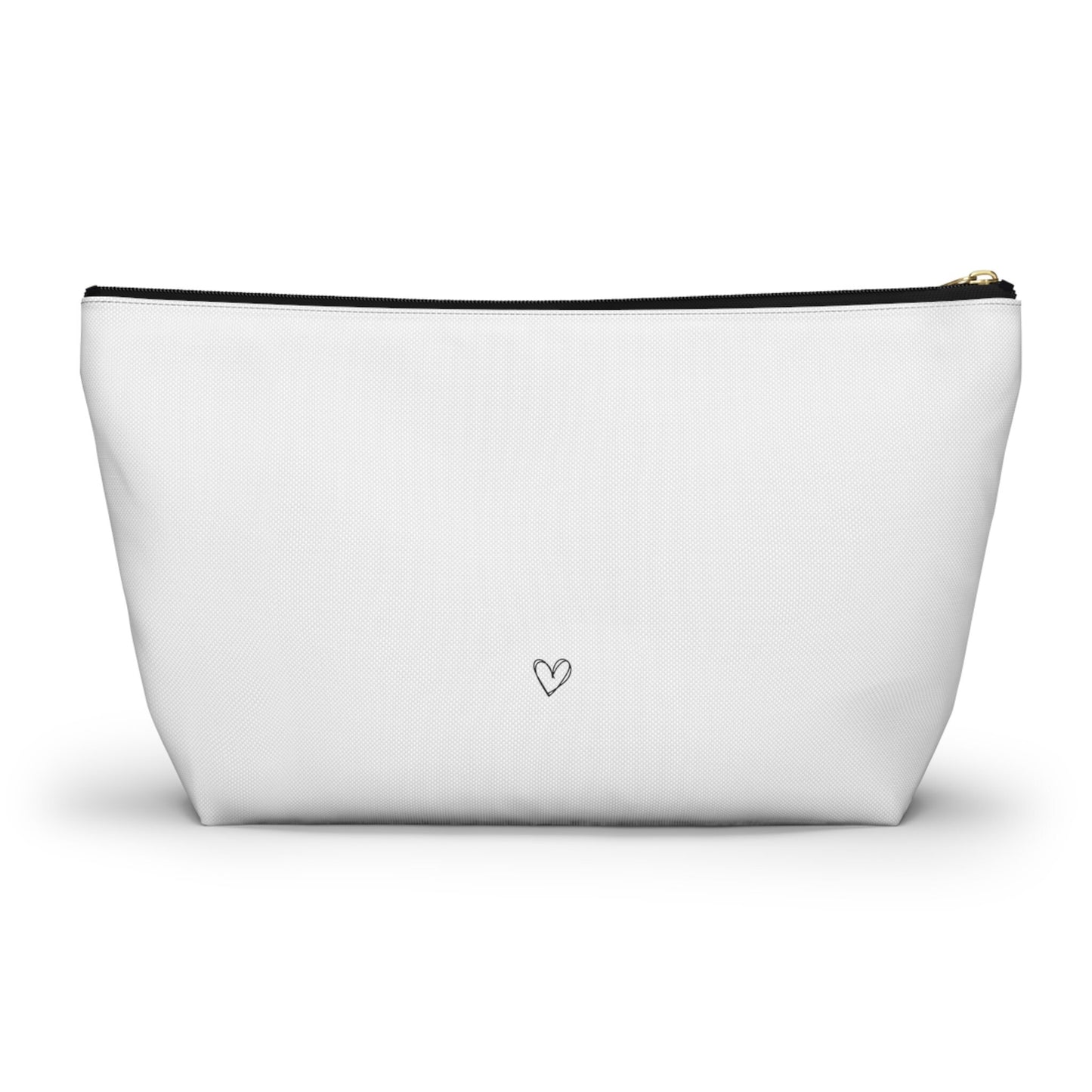 Minimalist Mis Cositas White Accessory Pouch | Black & White T-Bottom Bag