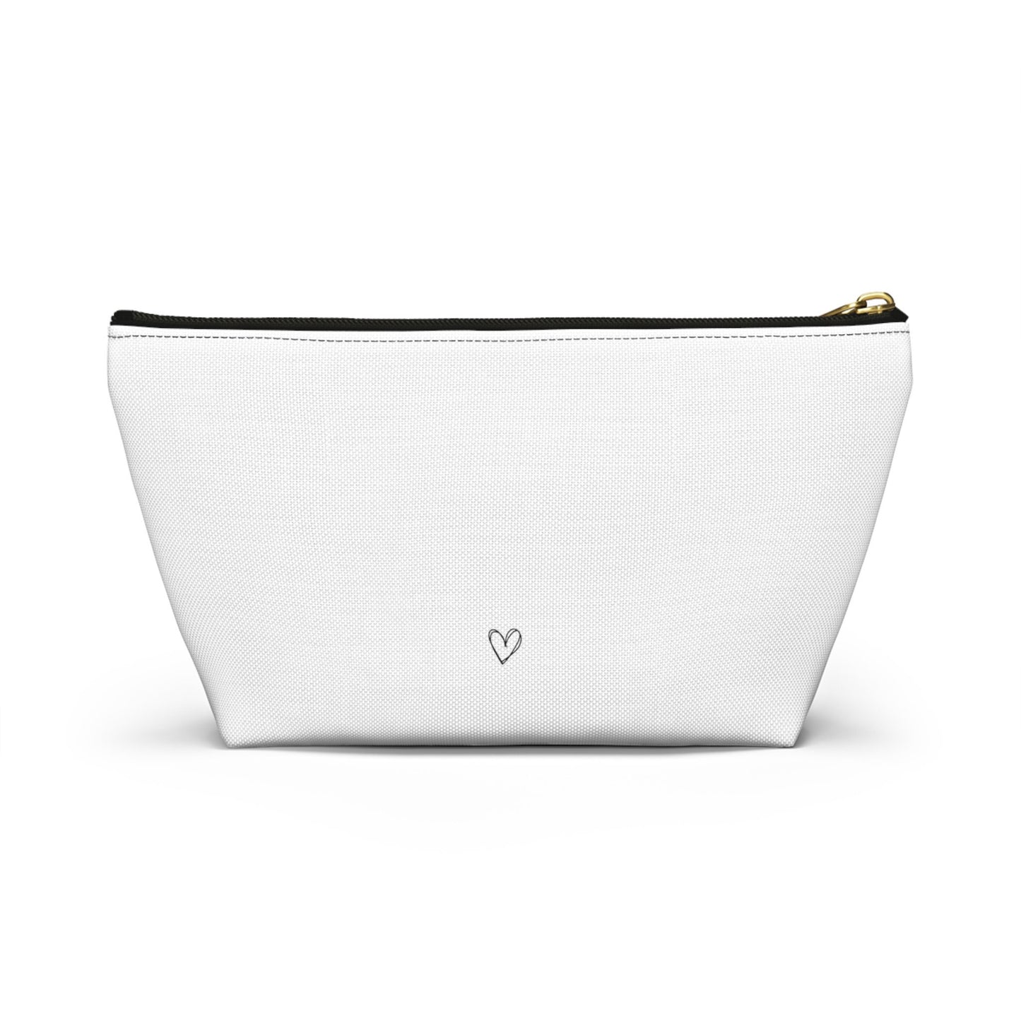 Minimalist Mis Cositas White Accessory Pouch | Black & White T-Bottom Bag