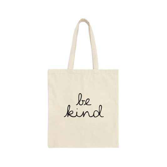 Minimalist Be Kind Cotton Tote Bag, Black & White City-Inspired Gym-Inspired Reusable Shopping Gym