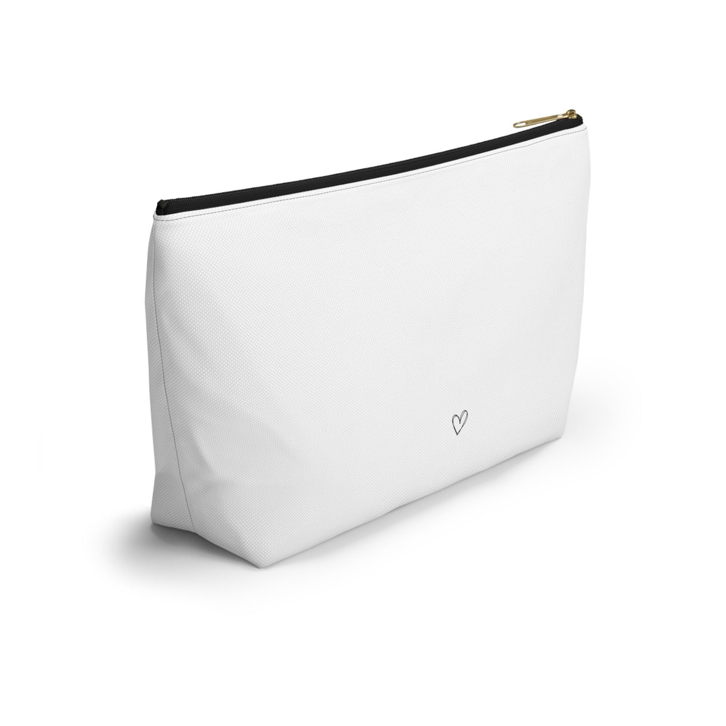 Minimalist Mis Cositas White Accessory Pouch | Black & White T-Bottom Bag